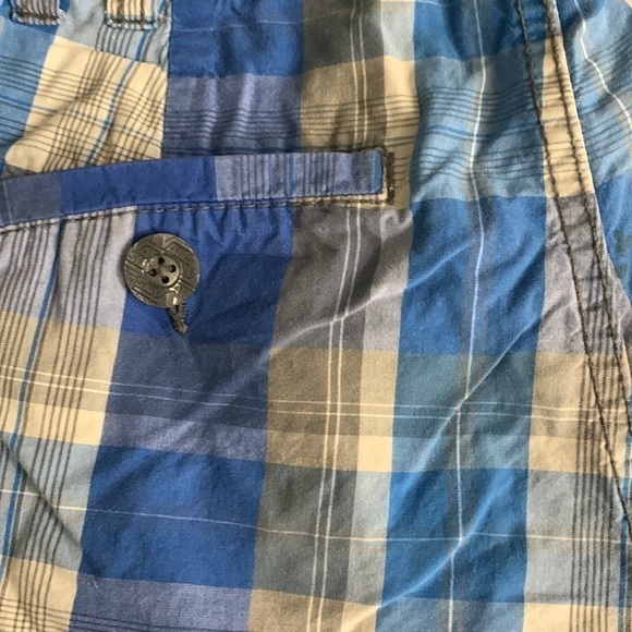 Boys VANS Blue Plaid Retro Shorts - Picture 7 of 7